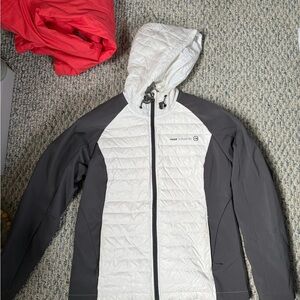 Free Country Men's White and Gray Puffer Jacket